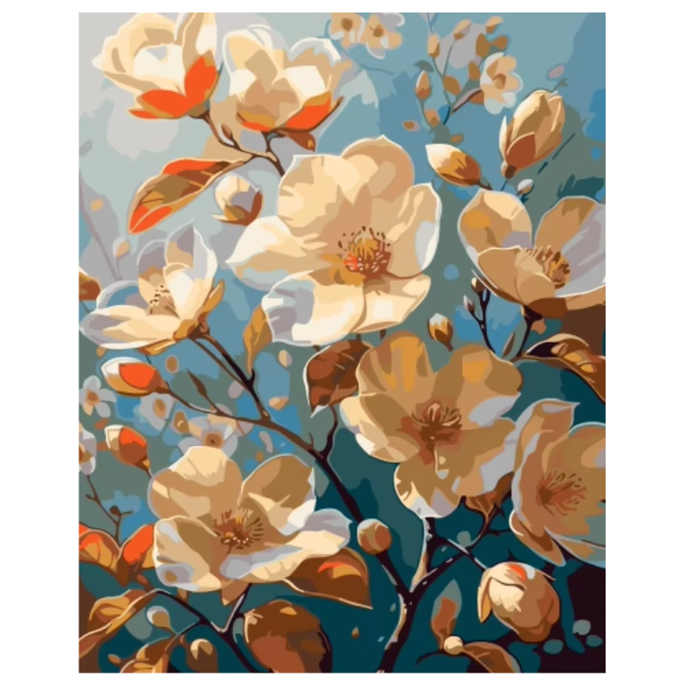 Paint by numbers - Blue Blossom Season