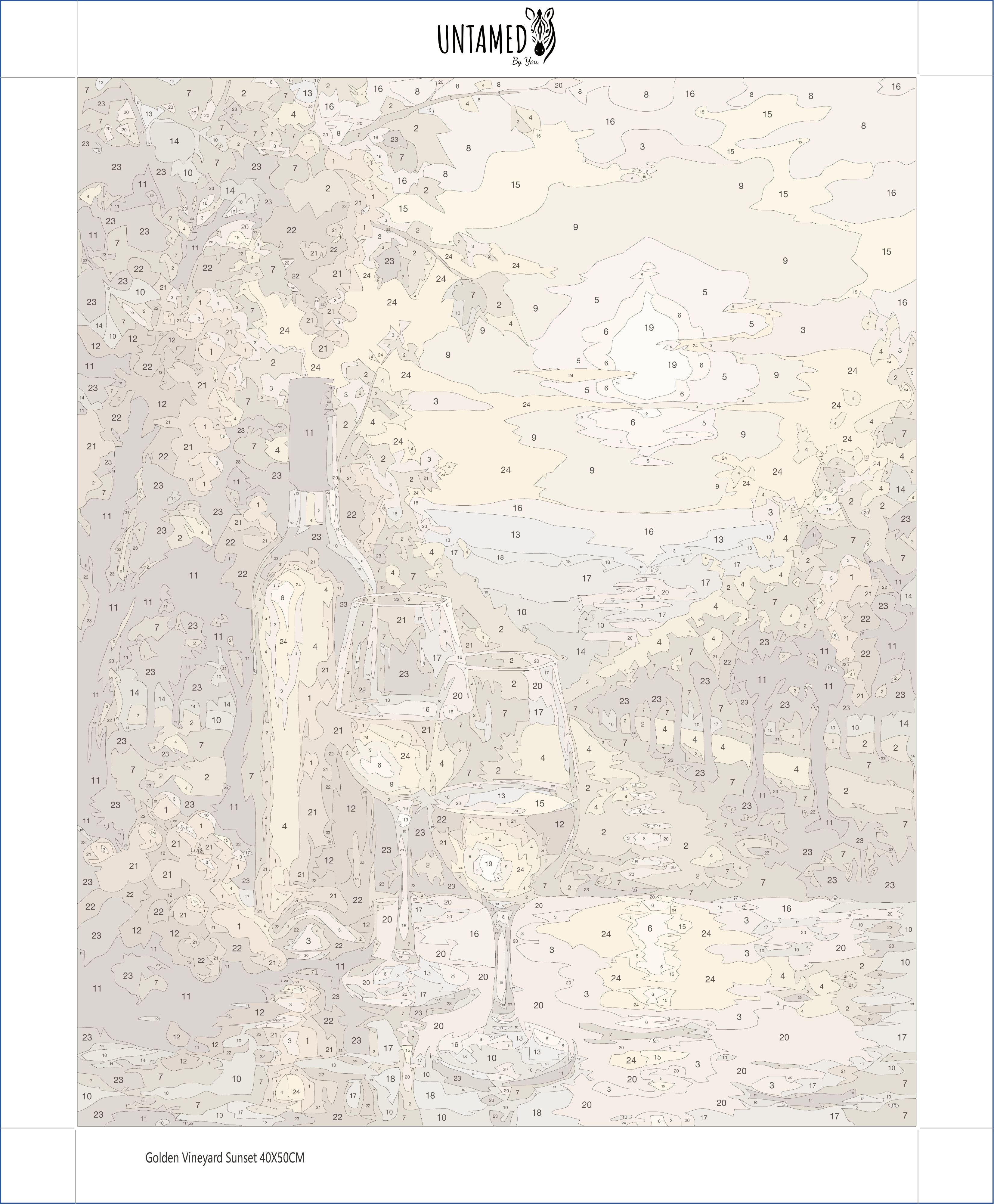 Paint By Numbers - Golden Vineyard Sunset