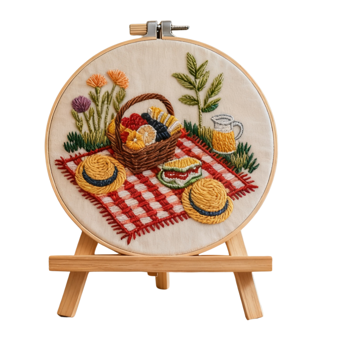 Picnic Meadow – Borduurset met picknickkleed en zomerse kleuren