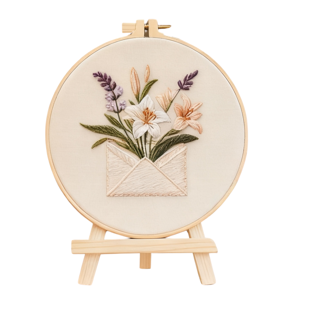 Envelope Bloom – Kit de broderie avec un bouquet de fleurs dans une enveloppe