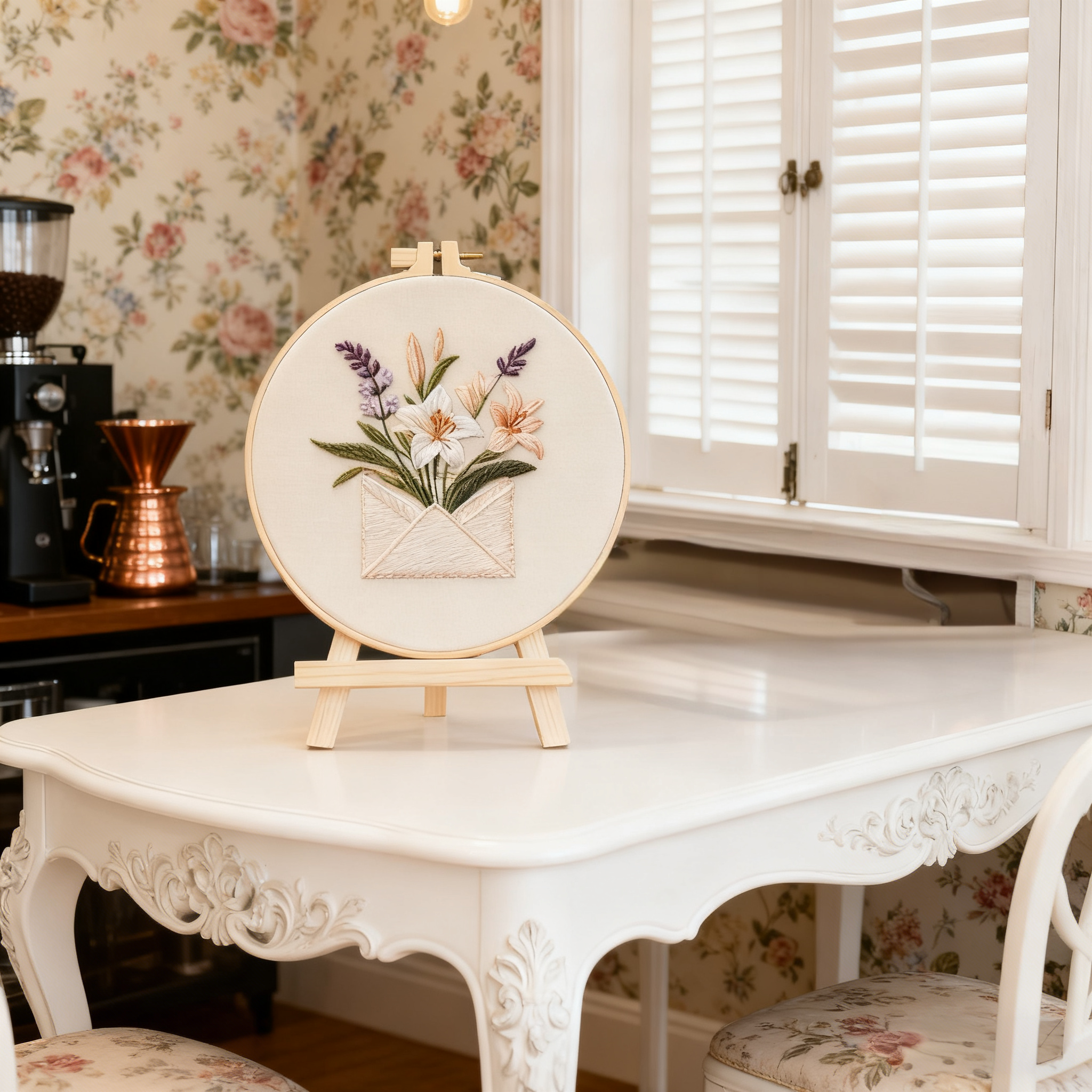 Envelope Bloom – Kit de broderie avec un bouquet de fleurs dans une enveloppe