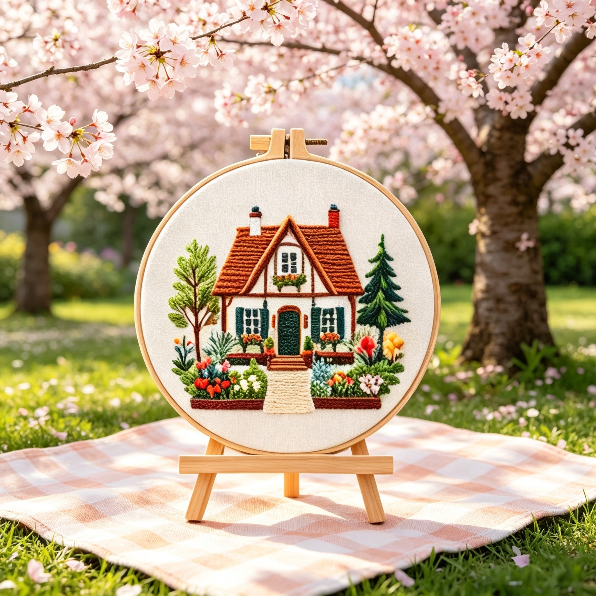 Cottage Welcome – Borduurset met charmant huis en bloementuin