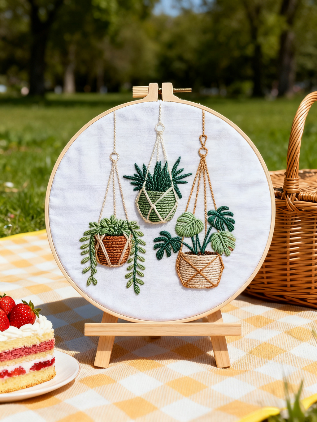 Hanging Greens – Embroidery kit with hanging plants in boho style
