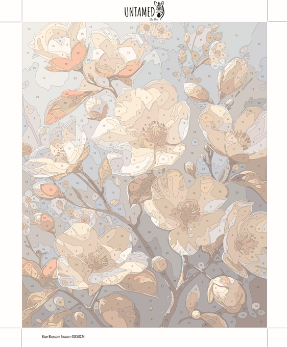Paint by numbers - Blue Blossom Season