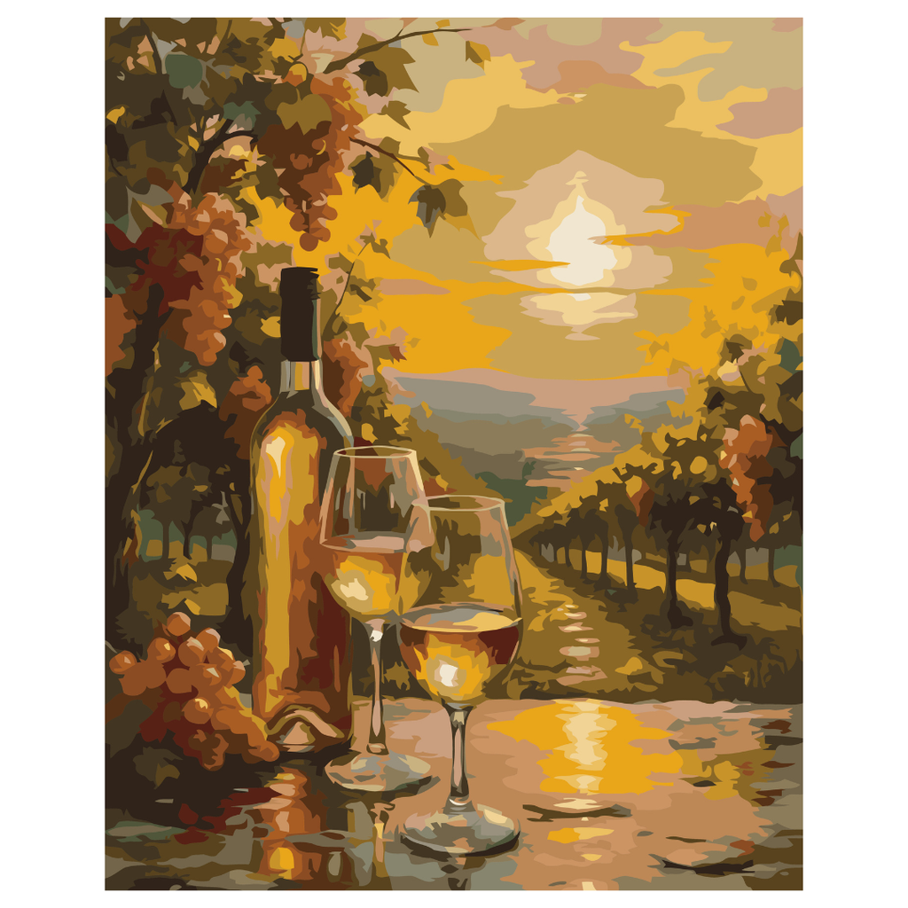 Paint By Numbers - Golden Vineyard Sunset