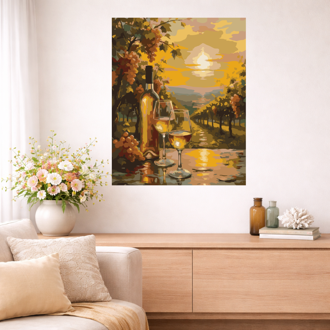 Paint By Numbers - Golden Vineyard Sunset