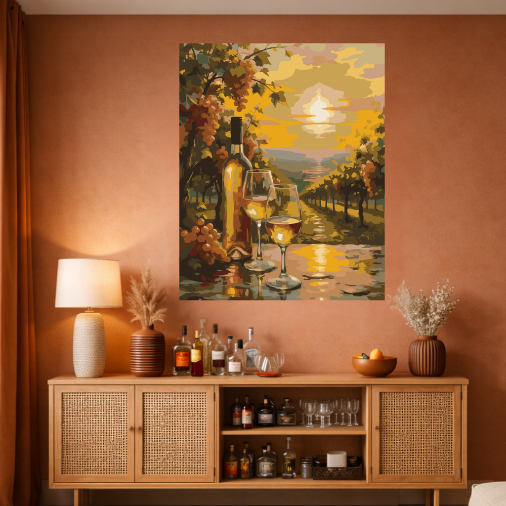 Paint By Numbers - Golden Vineyard Sunset