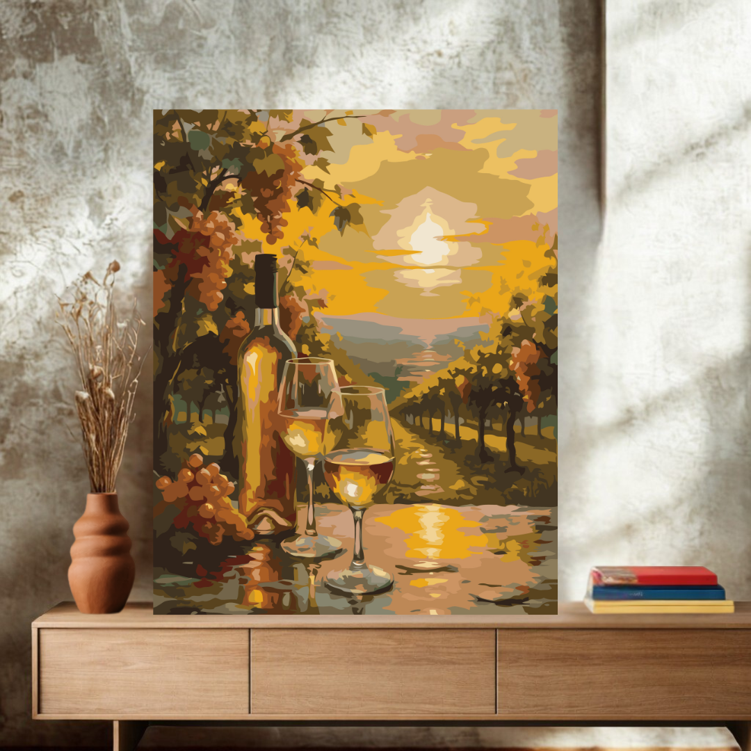 Paint By Numbers - Golden Vineyard Sunset