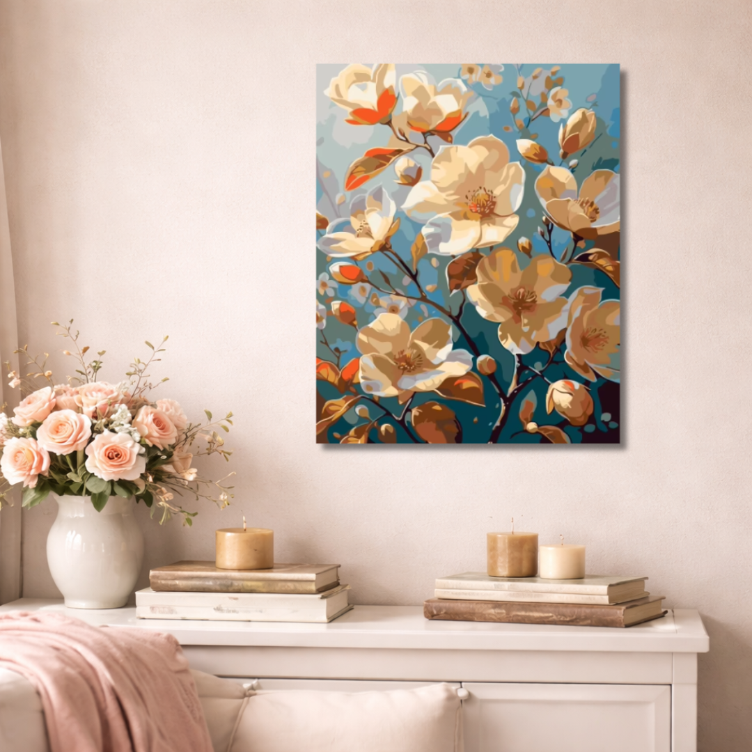 Paint by numbers - Blue Blossom Season
