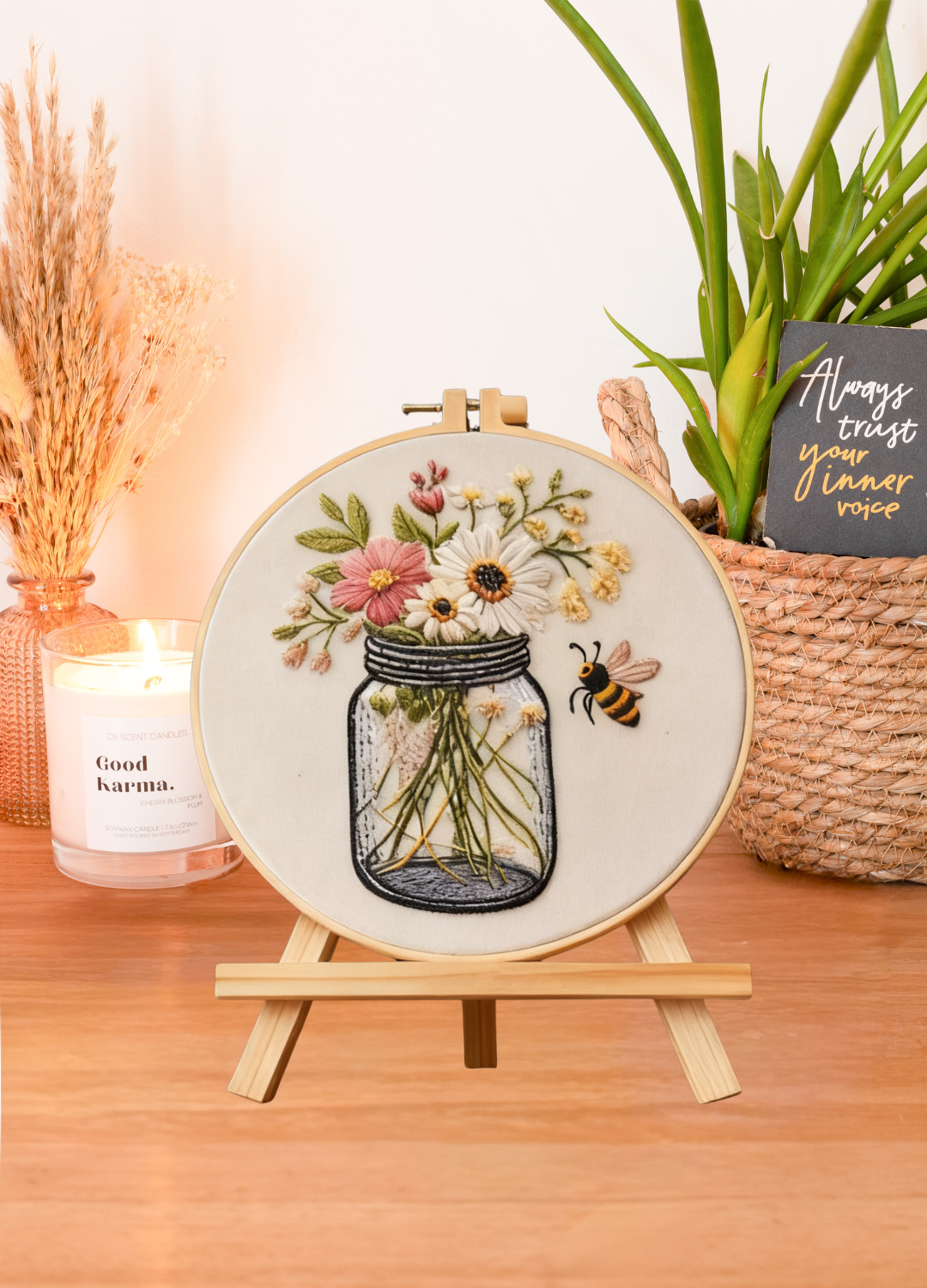 Honey Meadow – Embroidery Kit with Flowers and Bee